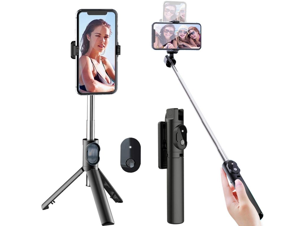 Selfie tyč s bluetooth, stativ, tripod 3v1